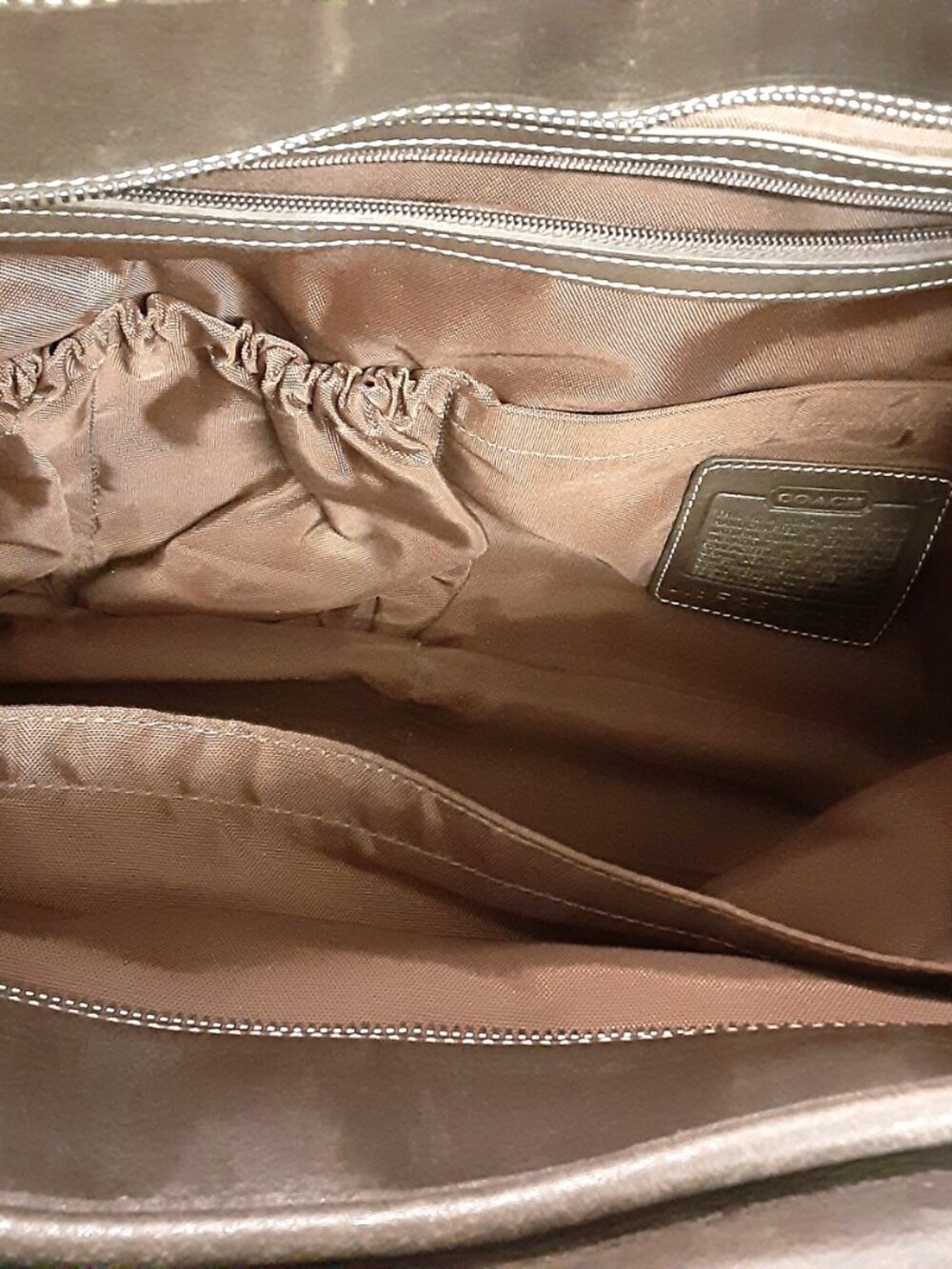 VTG Coach Hampton Large Tote Weekender Natural Cowhide Leather Brown - Picture 15 of 16
